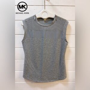 MICHAEL MICHAEL KORS GREY SLEEVELESS ZIP DETAIL TOP SIZE L